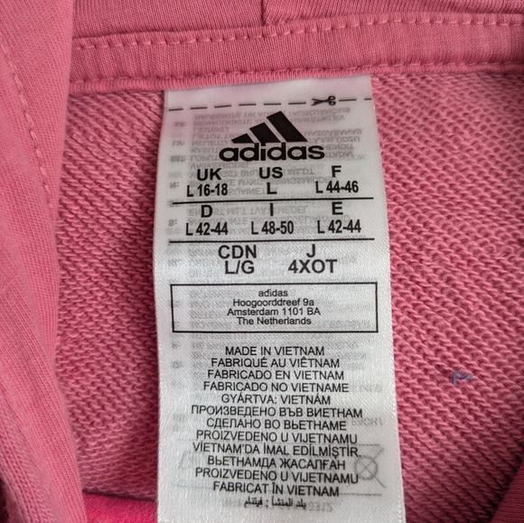 adidas Pink Hoodie with White Stripes - Picture 3 of 5